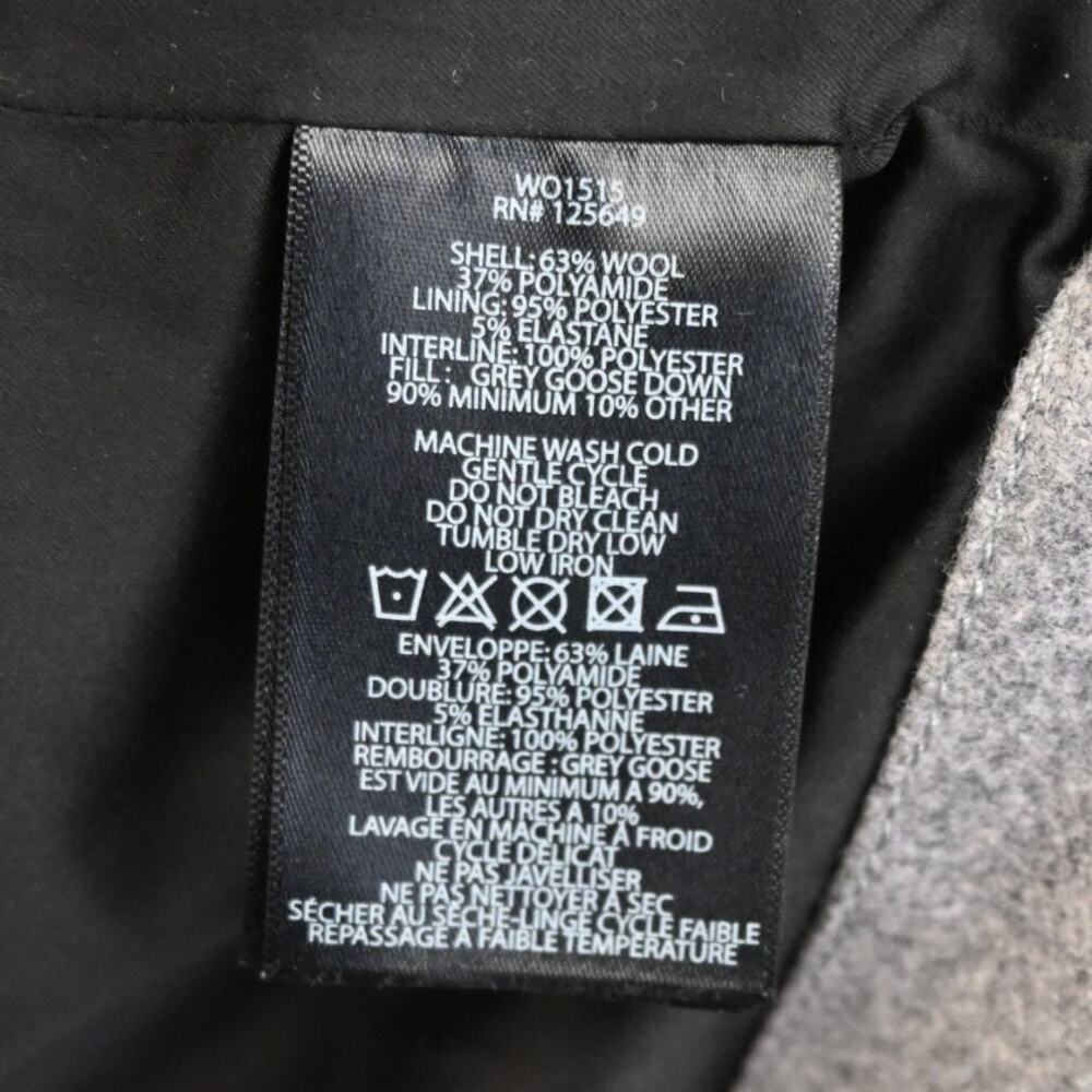 Aether Gray Wool Blend Chelsea Goose Down Puffer Coat Size M - Picture 6 of 6